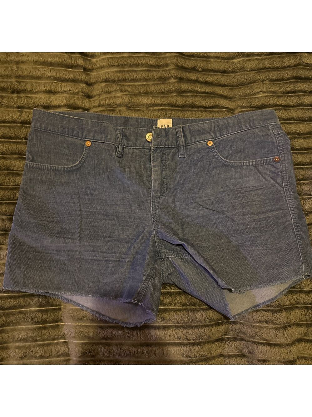 Women's GAP Blue Corduroy Frayed Hem Shorts Size 14